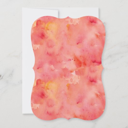 ピーチかわいらしウォーターカラーブライダルシャワー招待 招待状 (裏面)