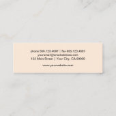 ピーチかわいらしウォーター色バタフライロゴクリエイティブ スキニー名刺 (裏面)