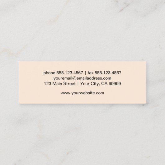 ピーチかわいらしウォーター色バタフライロゴクリエイティブ スキニー名刺 (裏面)