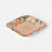 ピーチかわいらしオレンジフローラバラ50誕生日 ペーパープレート (傾斜あり)