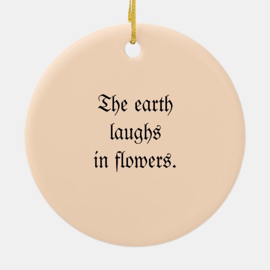 ピーチかわいらしデイリーアンドエマーソン引用文 セラミックオーナメント (裏面)