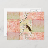 ピーチかわいらしパッチワーク ポストカード (正面/裏面)