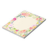 ピーチかわいらしピンクウォーターカラーフローラ ノートパッド (回転)