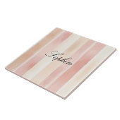 ピーチかわいらしピンククリーストライプム タイル (側面)