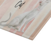 ピーチかわいらしピンククリームカストライプット カッティングボード (角)