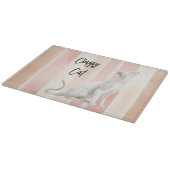 ピーチかわいらしピンククリームカストライプット カッティングボード (角)