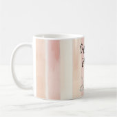 ピーチかわいらしピンククリームカストライプット コーヒーマグカップ (左)