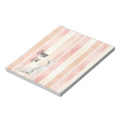 ピーチかわいらしピンククリームカストライプット ノートパッド (回転)