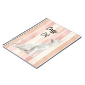 ピーチかわいらしピンククリームカストライプット ノートブック (左側)