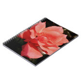 ピーチかわいらしピンクローズフローラ ノートブック (左側)