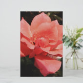 ピーチかわいらしピンクローズフローラ 便箋 (スタンド正面)