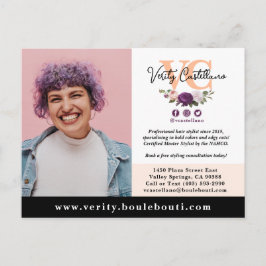 ピーチかわいらしフローラサロンスタイリストフォトマーケティング ポストカード