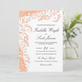 ピーチかわいらしフローラデザイン 招待状 (スタンド正面)