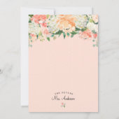 ピーチかわいらしフローラブライダルシャワー招待 招待状 (裏面)