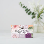 ピーチかわいらしフローラヘアサロンスタイリストQRコード 名刺 (スタンド正面)