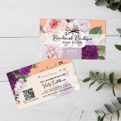 ピーチかわいらしフローラ美容師アポイントメントQR 名刺