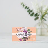 ピーチかわいらしヴィンテージバラフローラブティックQRコード 名刺 (スタンド正面)