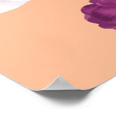 ピーチかわいらしヴィンテージフローラパーソナルビジネスカード ポスター (角)