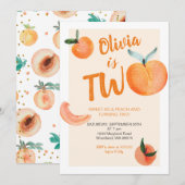 ピーチが2歳になる 招待状 (正面/裏面)