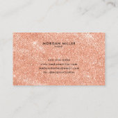 ピーチきらめくグリッターバラ金ゴールドモノグラム 名刺 (裏面)