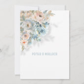 ピーチきらめく赤面&ダスティブルーズモダン結婚ズ 案内状 (裏面)