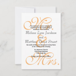 ピーチさん – 3x5結婚式招待状 招待状