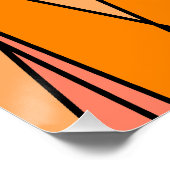 ピーチとオレンジの幾何学的抽象デザイン ポスター (コーナー)