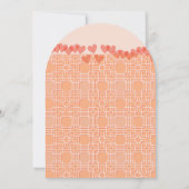 ピーチとコーラルハモダンートタイポグラフィ結婚ーズ 招待状 (裏面)