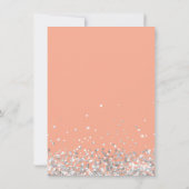 ピーチとシルバーのパーティーサンキューカード 招待状 (裏面)