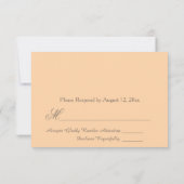 ピーチとティール(緑がかった色)ラブリートロピカルレスポンスRSVP 出欠カード (裏面)