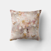 ピーチとトープ抽象芸術フローラ クッション (裏面)