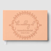 ピーチとバラゴールドフォイル結婚ズ ゲストブック (正面)