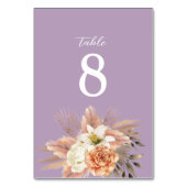 ピーチとパープル結婚フローラのテーブル番号 テーブルナンバー (正面)