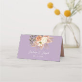 ピーチとパープル結婚フローラ座席表 プレイスカード (裏面)