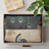 ピーチとピンクのバラの切り離しピーコック 薄葉紙 (ギフト)