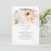 ピーチとピンクのフローラエレガントスタイリッシュ卒業 招待状 (スタンド正面)