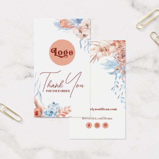 ピーチとブルーのトロピカルパッケージのインサート (オフィス)