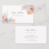 ピーチとブルーのトロピカルビジネスカード 名刺 (正面/裏面)