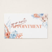 ピーチとブルーの熱帯アポイントメントカード (正面)