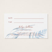 ピーチとブルーの熱帯アポイントメントカード (裏面)