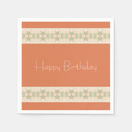 ピーチとベージュ スタンダードカクテルナプキン