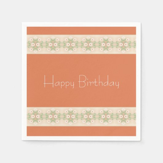 ピーチとベージュ スタンダードカクテルナプキン (正面)