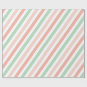 ピーチとモスストライプズ ラッピングペーパー (フラット)