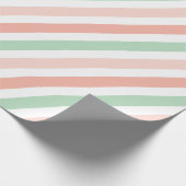 ピーチとモスストライプズ ラッピングペーパー (角)