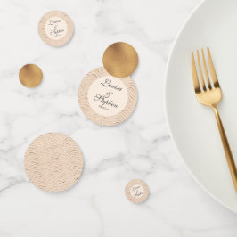 ピーチと金ゴールドのシェブロン コンフェッティ