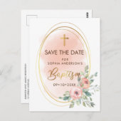 ピーチと金ゴールドバプテスマ ポストカード (正面/裏面)