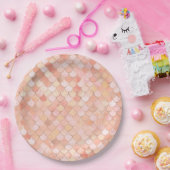 ピーチと金ゴールドマーメイドはかりで測 ペーパープレート (パーティー)