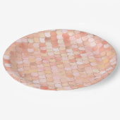 ピーチと金ゴールドマーメイドはかりで測 ペーパープレート (アングル)