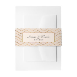 ピーチと金ゴールド招待状用帯 招待状ベリーバンド