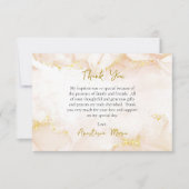 ピーチと金ゴールド正教会の洗礼 サンキューカード (正面)